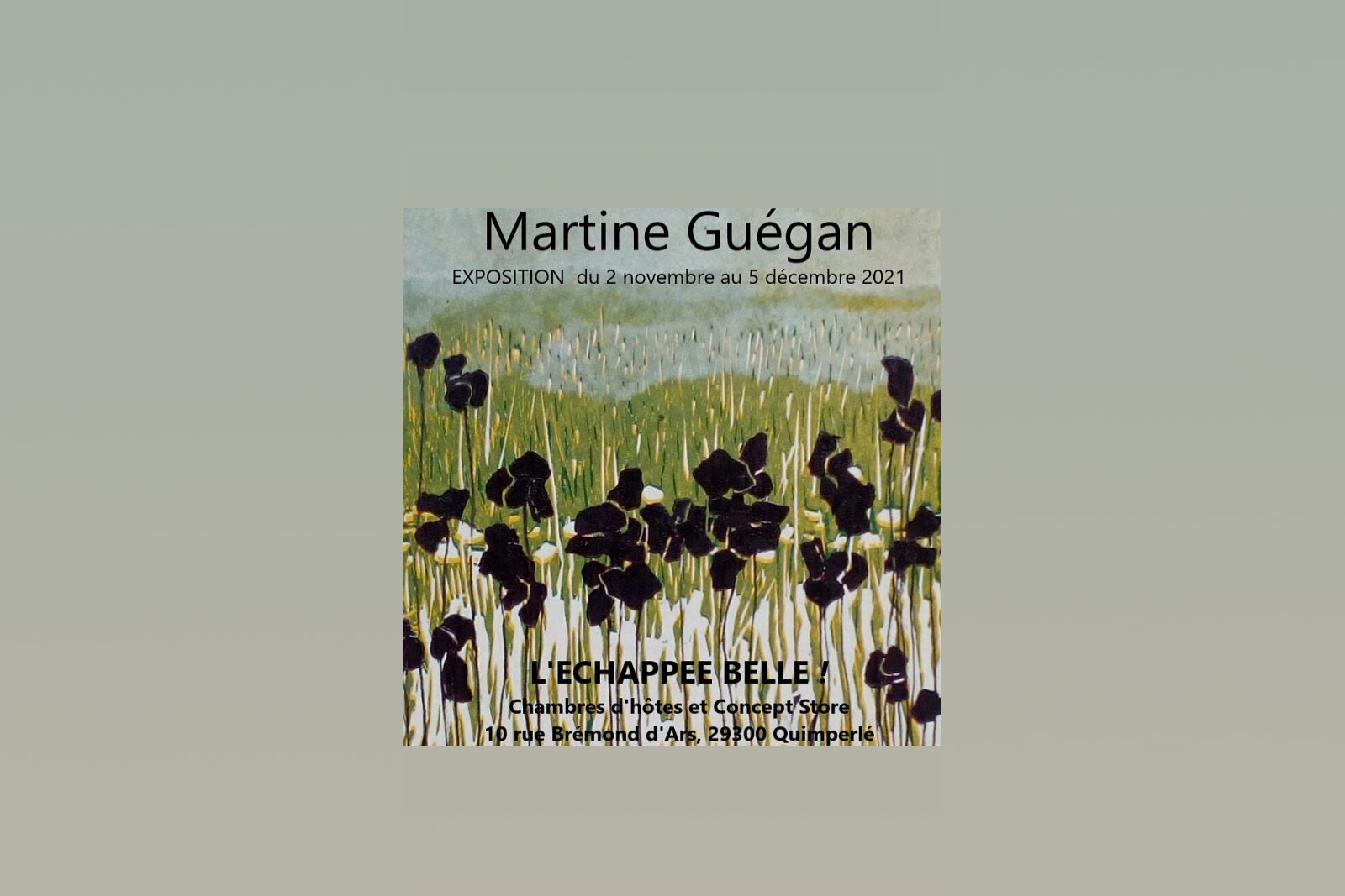 Exposition de linogravures sur bois de Martine Guégan à L'Échappée Belle à Quimperlé du 5 novembre au 3 décembre 2021