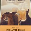 Les Chevaux Célestes, exposition de Anne-Laure Hecke, sculptrice en juin 2022 à L'Échappée Belle, concept-store à Quimperlé.