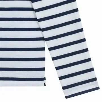 Marinière  blanche à rayures bleues