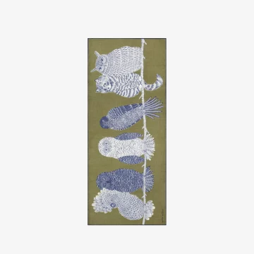 Étole Chouette kaki- Inouï Editions