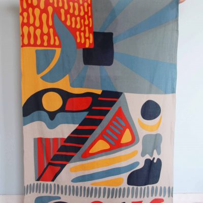Foulard coton bio Sunshine bleu - Les belles vagabondes