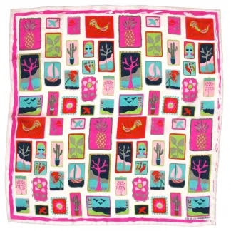 Mini foulard postcard fuschia