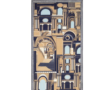 Écharpe Architecture bleue marine-Inouï Editions