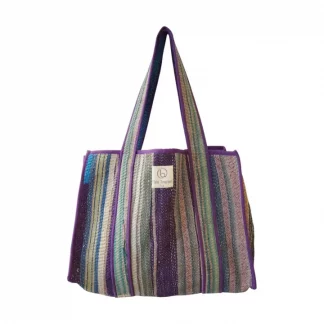Cabas n°5 en kantha brodé